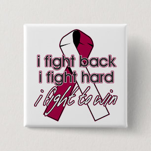 Throat Cancer I Fight Back 15 Cm Square Badge