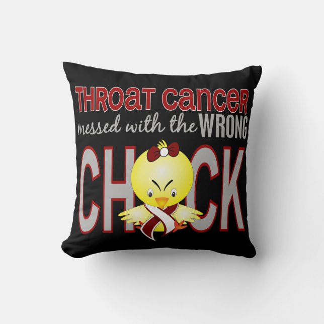 Throat Cancer Messed With Wrong Chick Cushion (Front)