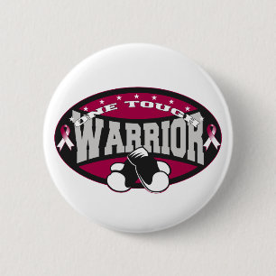 Throat Cancer One Tough Warrior 6 Cm Round Badge