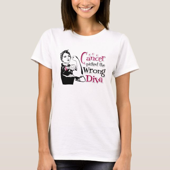 Throat Cancer Picked The Wrong Diva T-Shirt (Front)