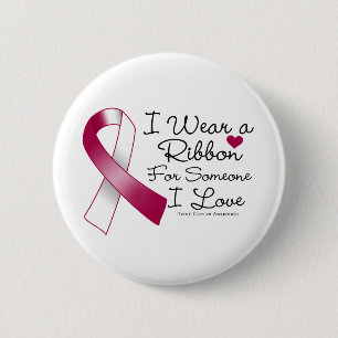 Throat Cancer Ribbon Someone I Love 6 Cm Round Badge