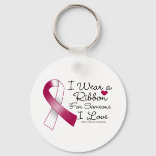 Throat Cancer Ribbon Someone I Love Key Ring