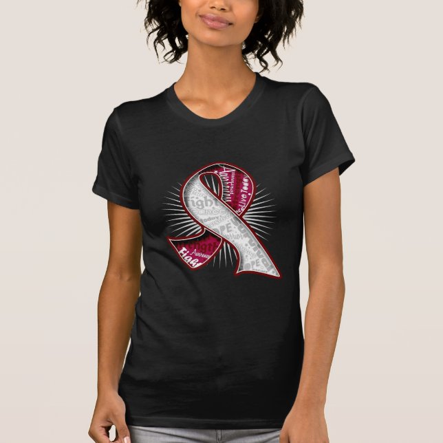 Throat Cancer Slogan Watermark Ribbon T-Shirt (Front)