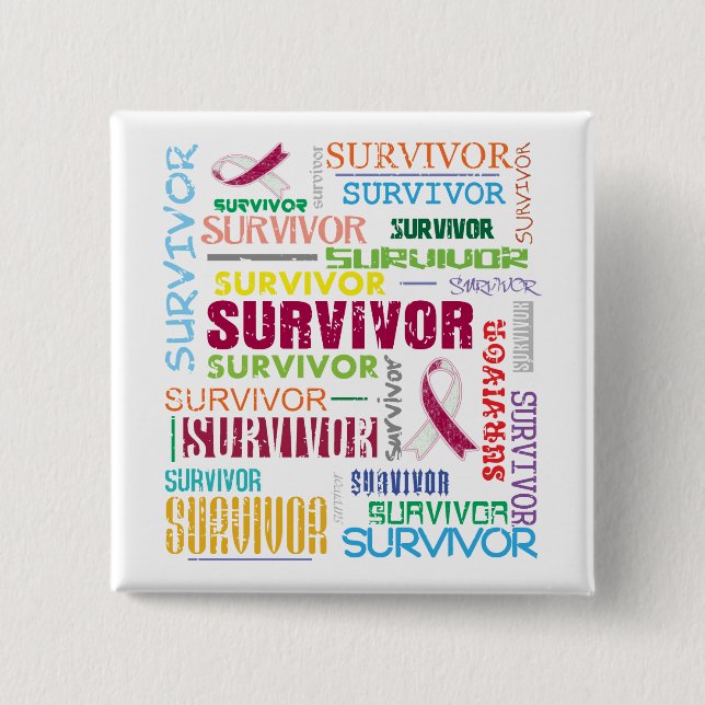 Throat Cancer Survivor Collage.png 15 Cm Square Badge (Front)