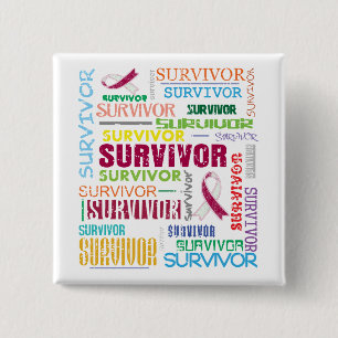 Throat Cancer Survivor Collage.png 15 Cm Square Badge