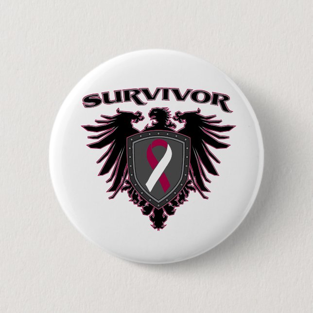 Throat Cancer Survivor Crest 6 Cm Round Badge (Front)