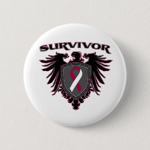 Throat Cancer Survivor Crest 6 Cm Round Badge