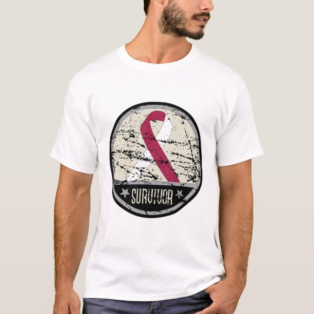 Throat Cancer Survivor Mens Vintage T-Shirt (Front)