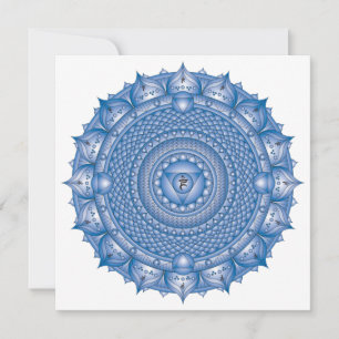 Throat Chakra Blue Mandala Square Note Card