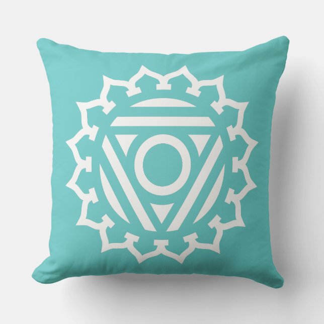 Throat Chakra Energy Throw Pillow (Front)