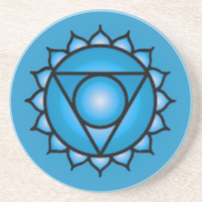 Throat Chakra Sandstone Drink Coaster (Front)
