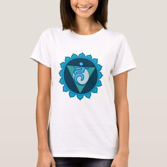 Throat Chakra Visuddha Blue Women's T-Shirt, White T-Shirt (Front)