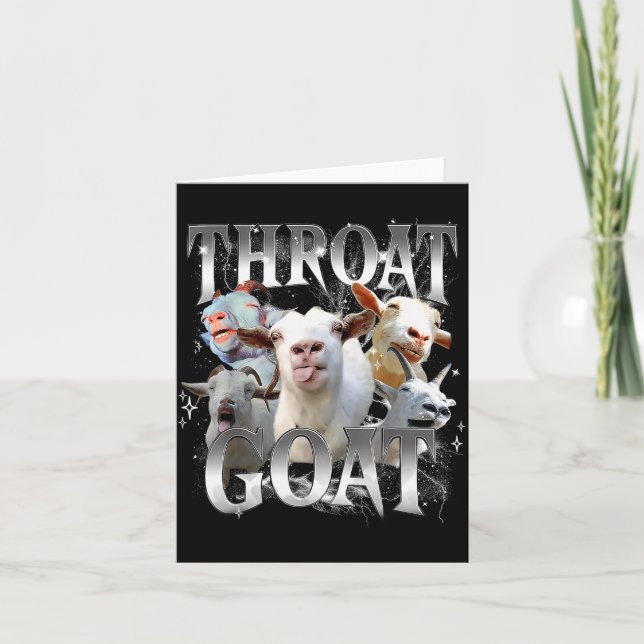 Throat Goat Funny Offensive Adult Humor Bootleg  Card (Front)