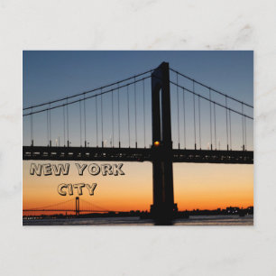 Throggs Neck and Whitestone Bridge Sunset Postcard