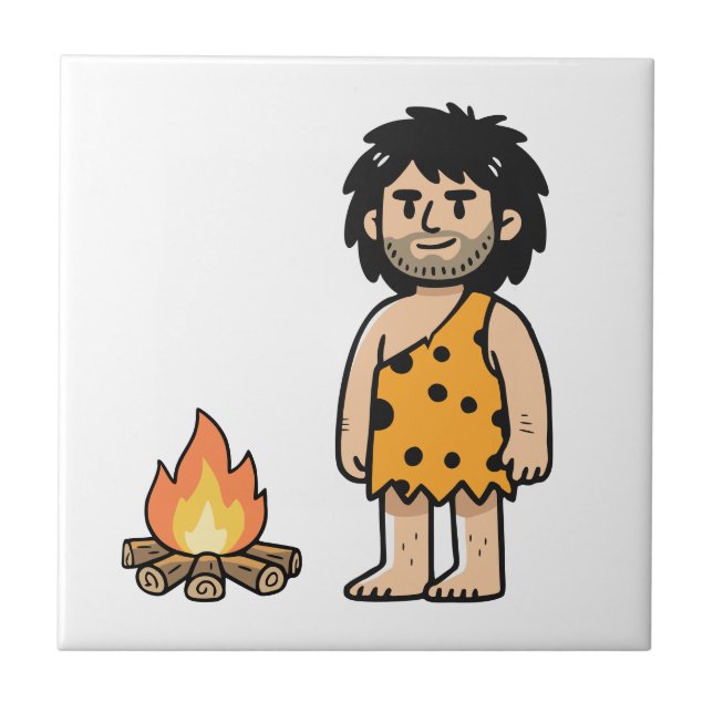 Throk Caveman & Fire Tile (Front)