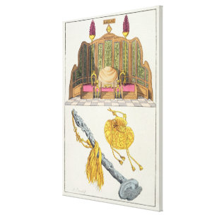 Throne of a Chinese Emperor, Yo-yo sceptre and cap Canvas Print