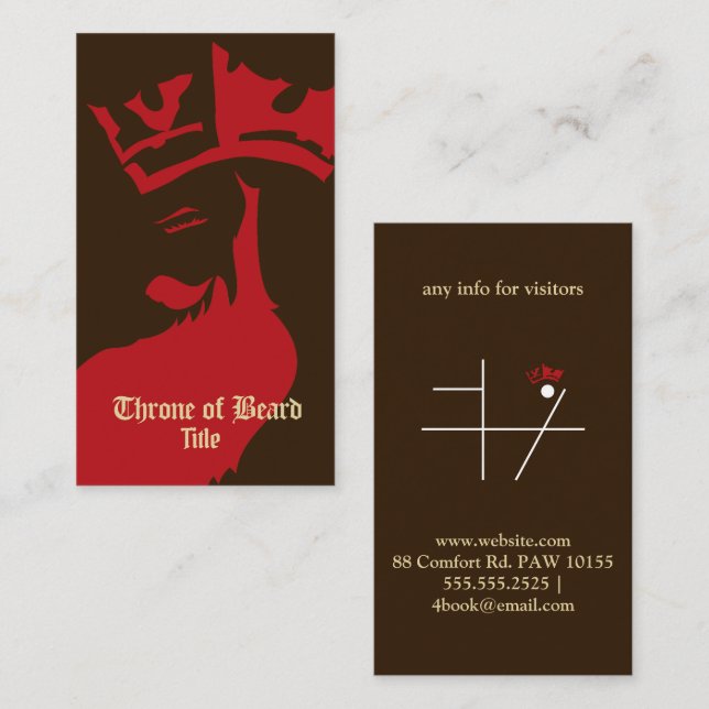Throne Red on DarkBrown Business Card (Front/Back)