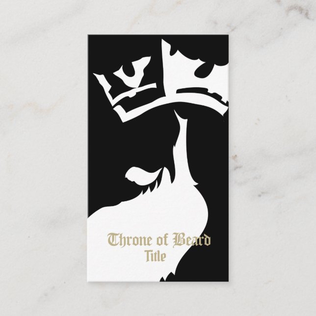 Throne White on Black Business Card (Front)