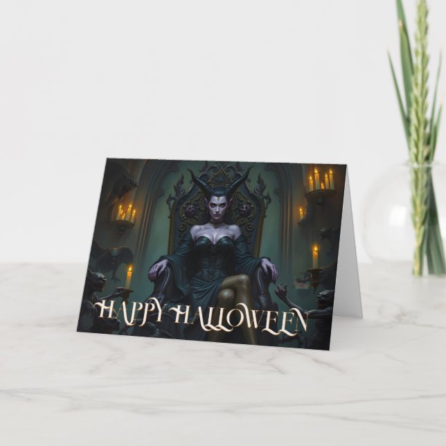 Throned Demon Queen in Candlelight Card (Front)