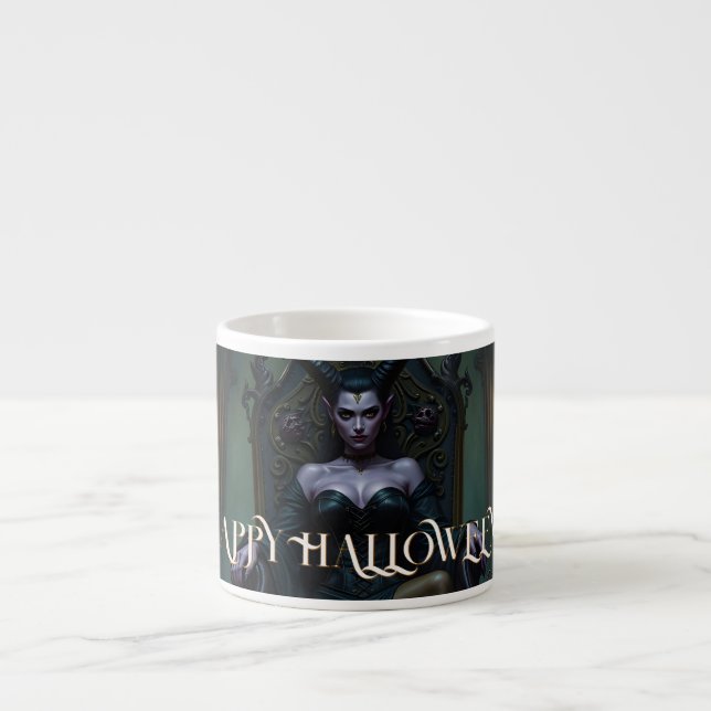 Throned Demon Queen in Candlelight Espresso Cup (Front)