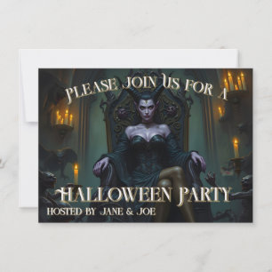 Throned Demon Queen in Candlelight - Invitation