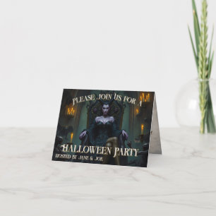 Throned Demon Queen in Candlelight - Invitation