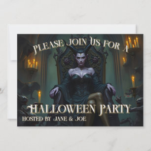 Throned Demon Queen in Candlelight - Invitation