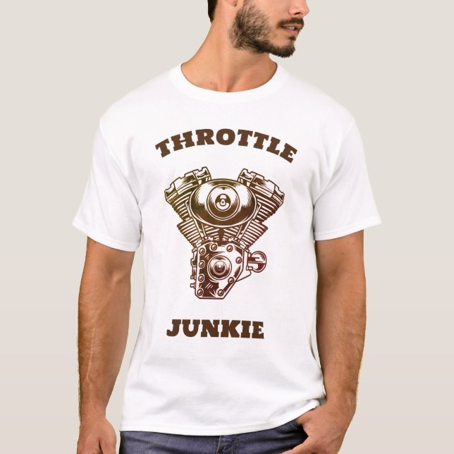 Throttle Junkie Motorcycle T-Shirt (Front)