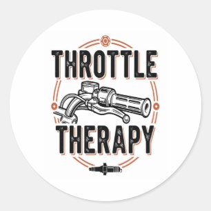 Throttle Therapy Motorcycle Grip Classic Round Sticker