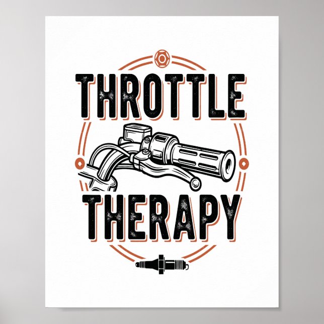 Throttle Therapy Motorcycle Grip Poster (Front)