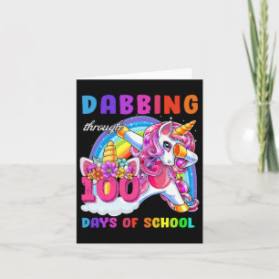 Through 100 Days Of School Dabbing Unicorn Gift  Card