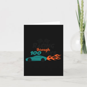 Through 100 Days Racing Car 100 Days Of School Out Card