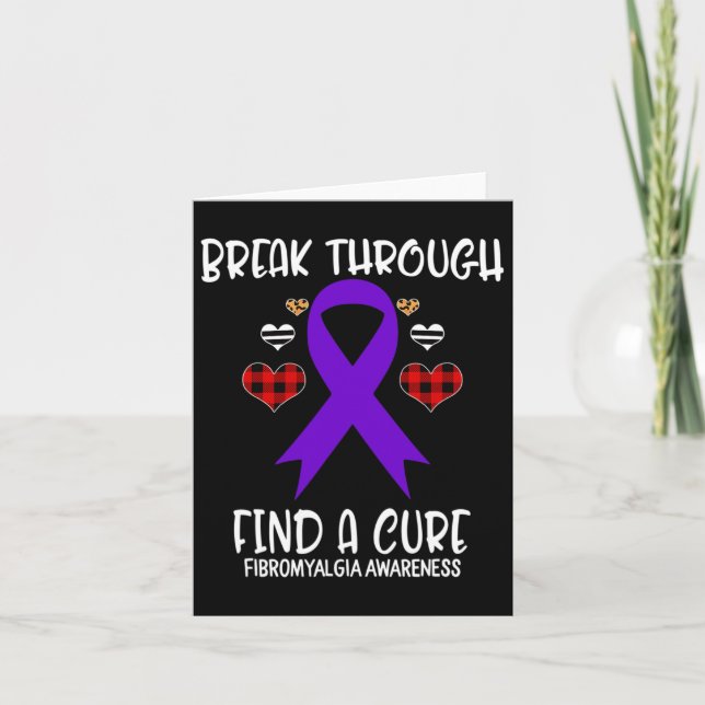 Through Find A Cure Fibromyalgia Awareness Ribbon  Card (Front)