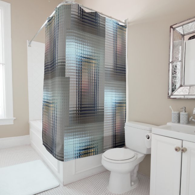 Through glass doors shower curtain (In Situ)