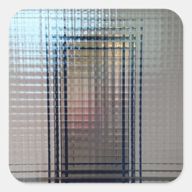 Through glass doors square sticker (Front)
