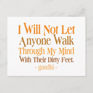 Through My Mind Quote Gandhi Postcard