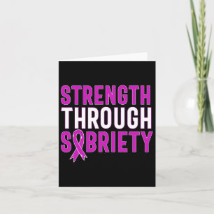 Through Sobriety End Addiction Purple Ribbon Card