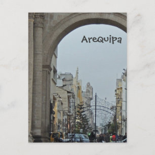 Through the Arches - Plaza de Armas-Arequipa, Peru Postcard