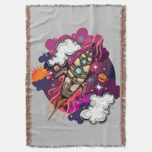 Through The Galaxy Throw Blanket