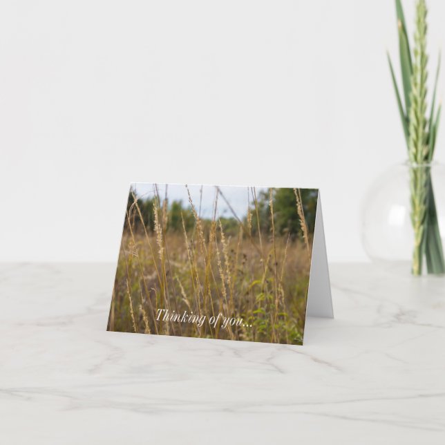 Through The Grass Tops Thinking Of You Card (Front)