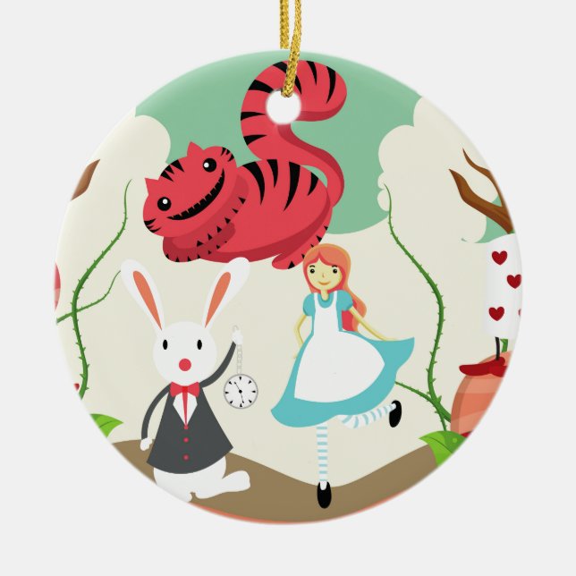 Through The Looking Glass Ceramic Tree Decoration (Front)