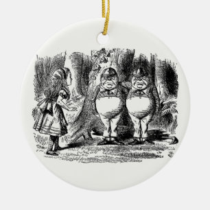 Through the Looking Glass, Tweedledum & Tweedledee Ceramic Tree Decoration