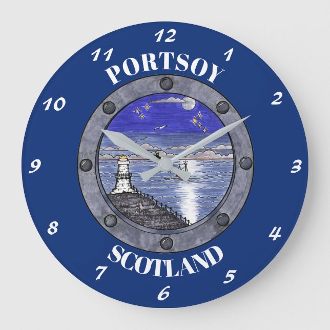Through the Porthole Large Wall Clock (Front)