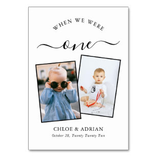 Through the Years Couple 4x Photo Wedding Modern Table Number