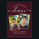 Through the Years Couple Photo Wedding Modern Tabl Table Number<br><div class="desc">Reminisce and have some fun with your wedding reception table numbers - These elegant simple table numbers give you the option to include a photograph of the the bride and groom at the same age as the table number, the bride and grooms name/s and the date of their wedding. The...</div>