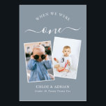 Through the Years Couple Photo Wedding Modern Tabl Table Number<br><div class="desc">Reminisce and have some fun with your wedding reception table numbers - These elegant simple table numbers give you the option to include a photograph of the the bride and groom at the same age as the table number, the bride and grooms name/s and the date of their wedding. The...</div>