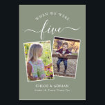 Through the Years Couple Photo Wedding Modern Tabl Table Number<br><div class="desc">Reminisce and have some fun with your wedding reception table numbers - These elegant simple table numbers give you the option to include a photograph of the the bride and groom at the same age as the table number, the bride and grooms name/s and the date of their wedding. The...</div>