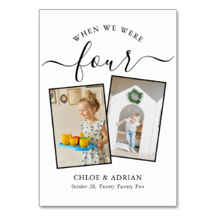 Through the Years Couple Photo Wedding Modern Tabl Table Number