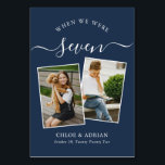 Through the Years Couple Photo Wedding Modern Table Number<br><div class="desc">Reminisce and have some fun with your wedding reception table numbers - These elegant simple table numbers give you the option to include a photograph of the the bride and groom at the same age as the table number, the bride and grooms name/s and the date of their wedding. The...</div>
