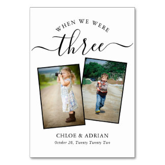 Through the Years Couple Photo Wedding Modern Table Number